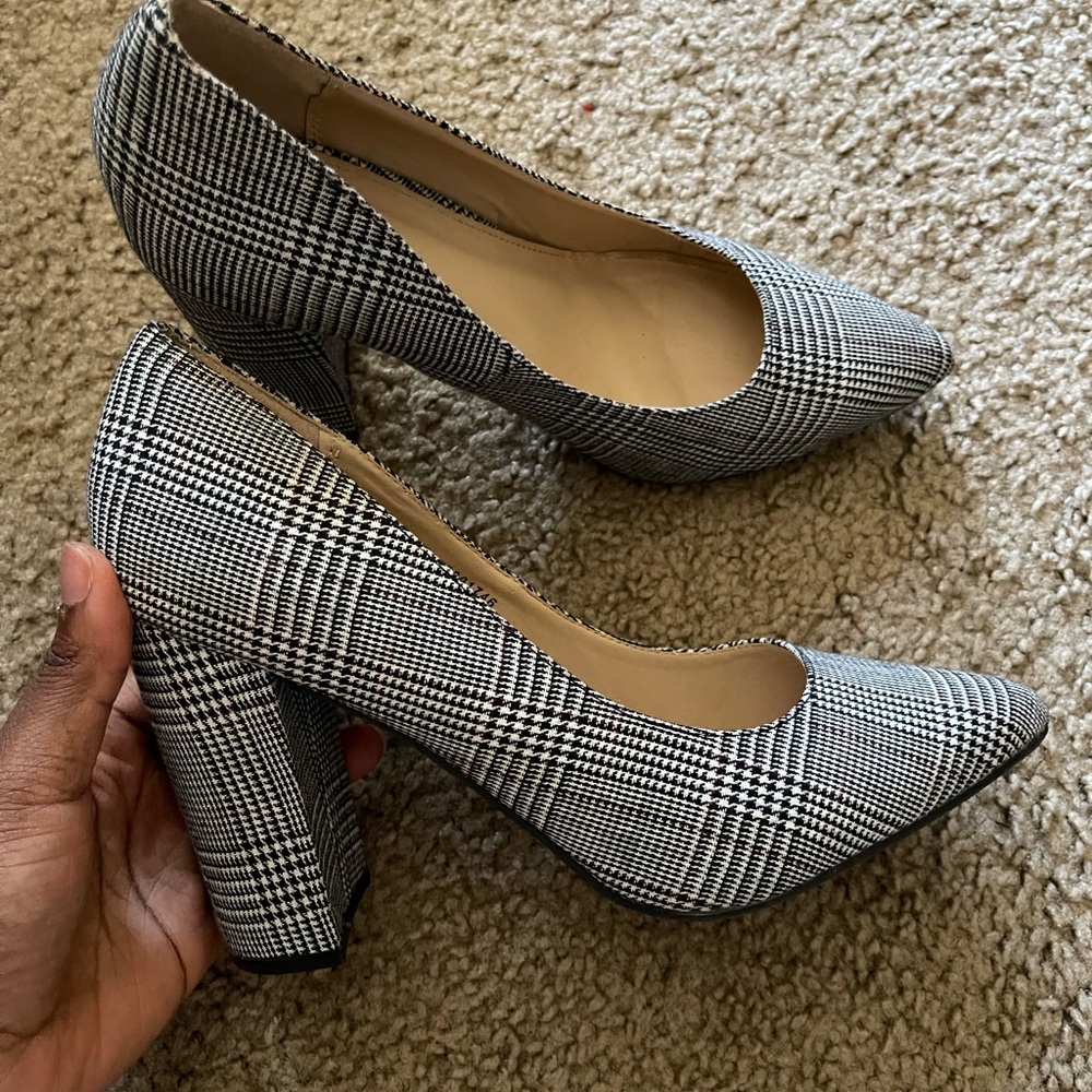 Forever 21 Plaid block heels